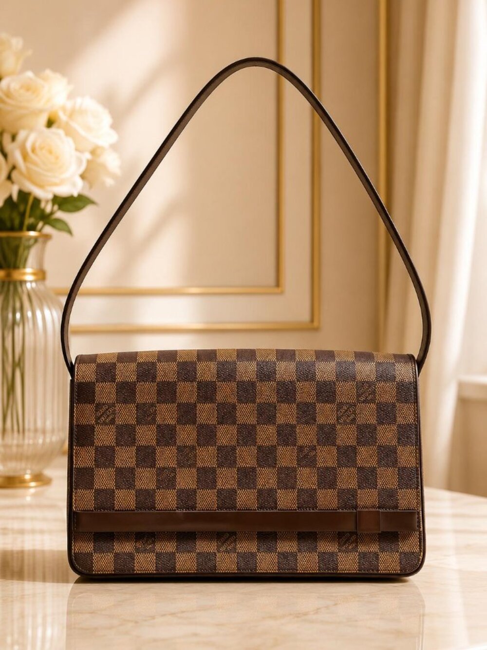 Authentic Louis Vuitton Tribeca Ron Damier Ebene Shoulder Bag